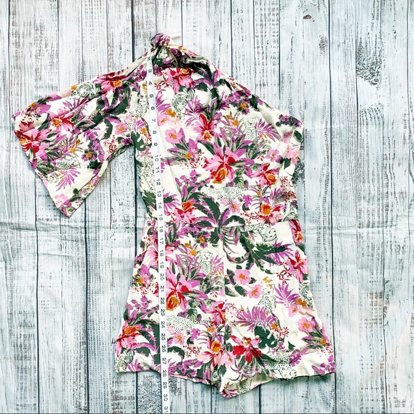 Topshop Pants - Topshop One Shoulder Floral Romper 4